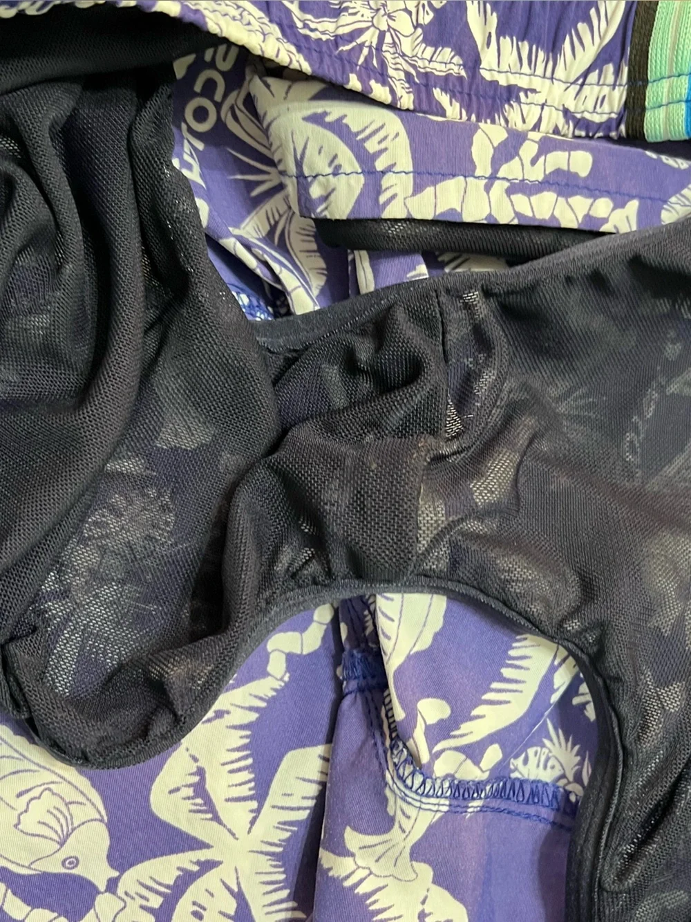 Scotch & Soda Royal Blue Tropical Swim‎ Trunks with Side Stripes. Size XL.